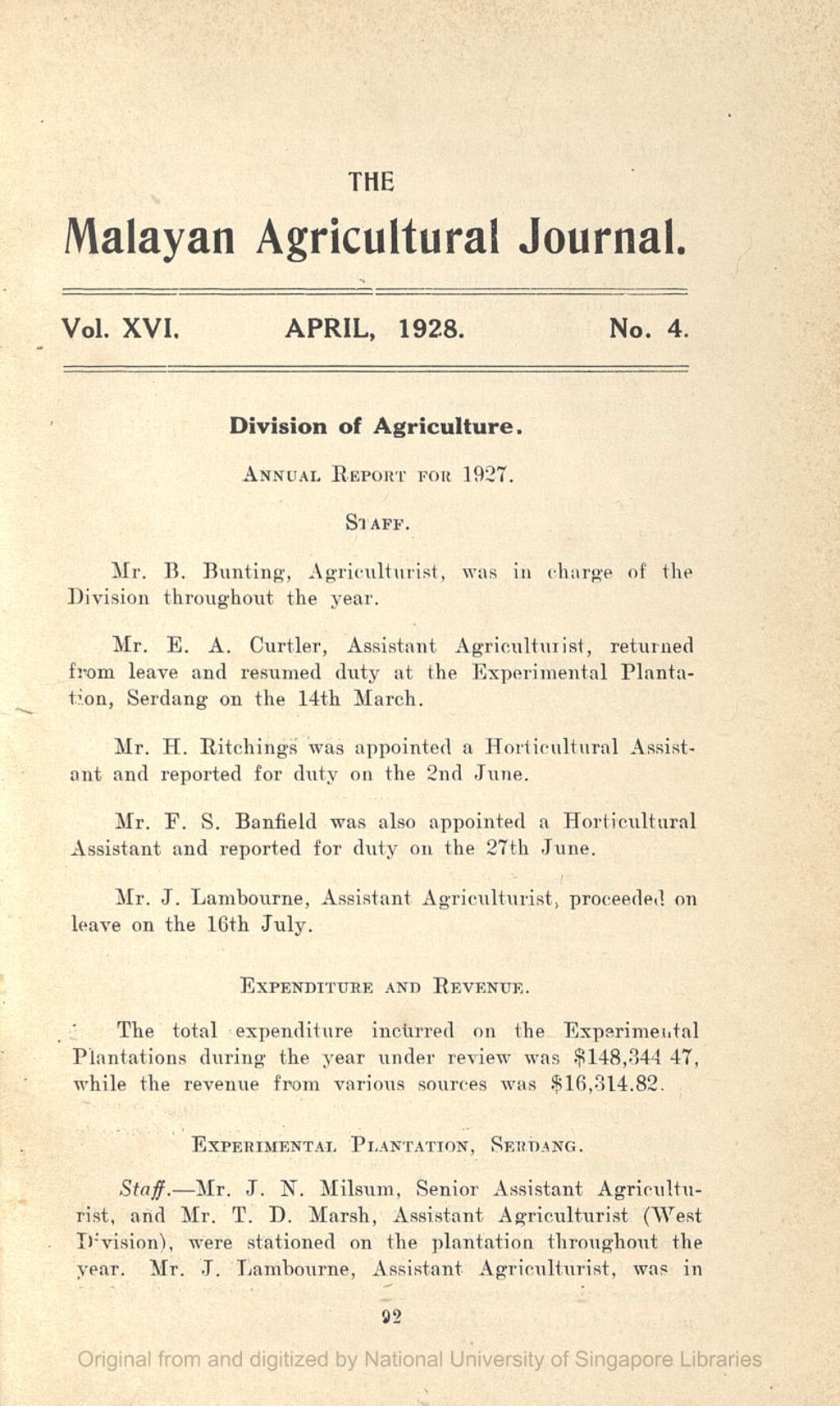 Miniature of Division of Agriculture: Annual Report for 1927