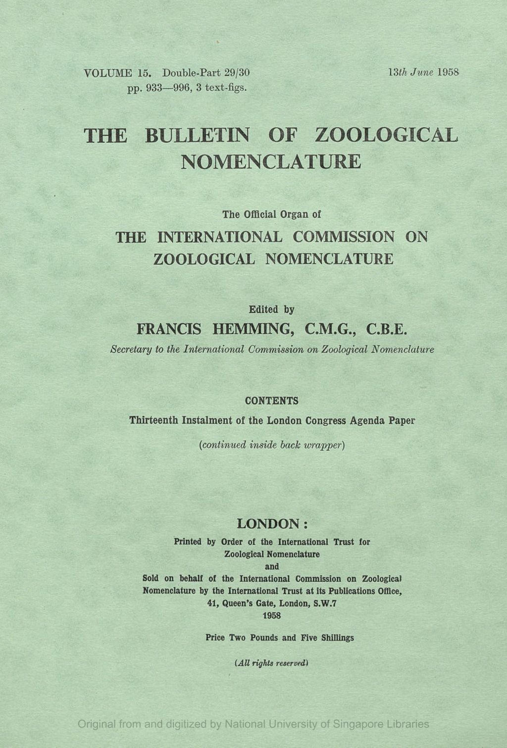 Miniature of Document 43/1—Proposed Increase in the Number of Categories of Type Specimen Recognised in the Regles