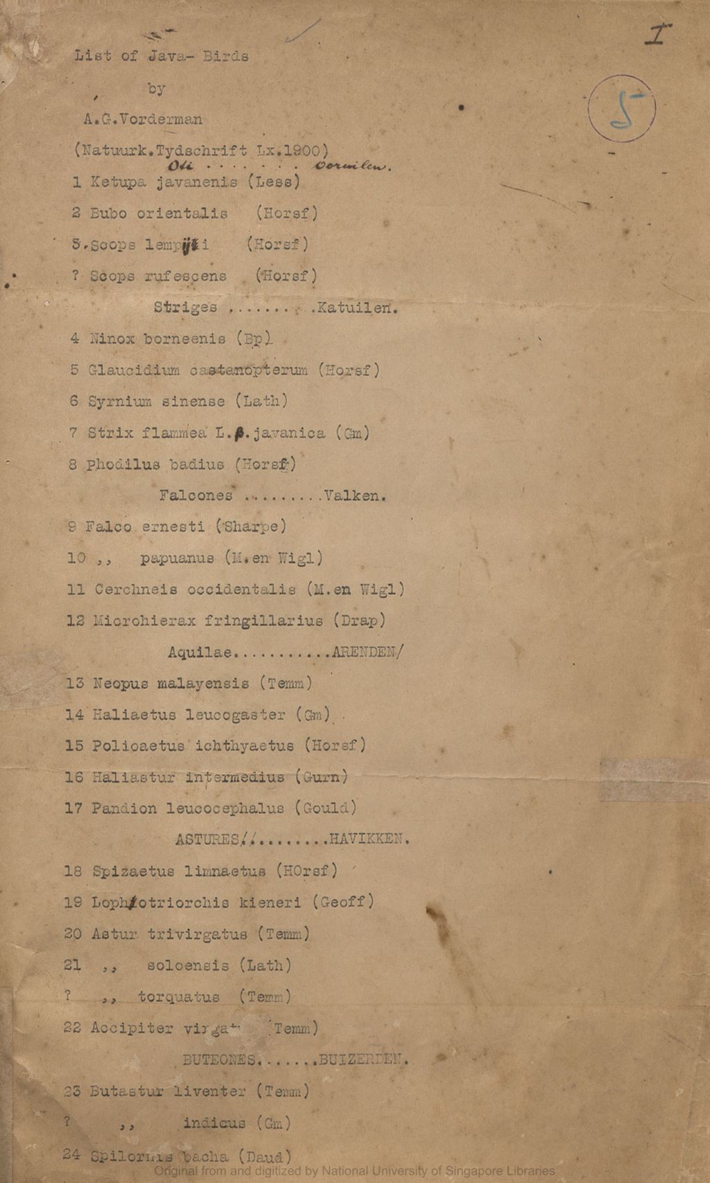 Miniature of List of Java Birds