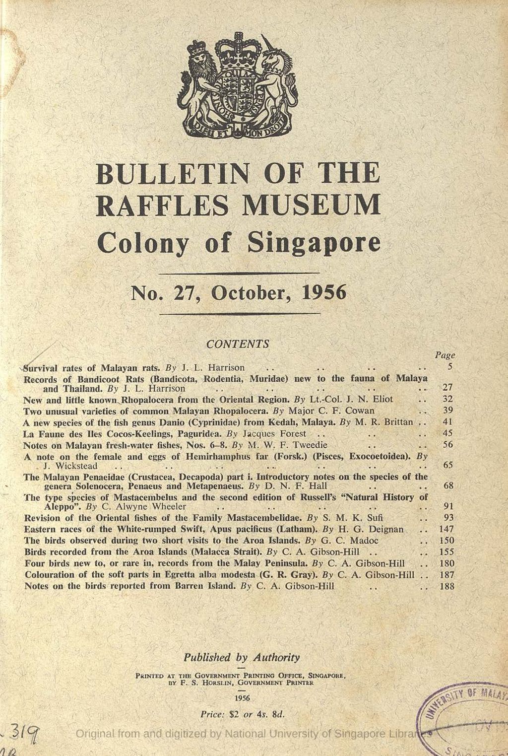 Miniature of Survival rates of Malayan rats