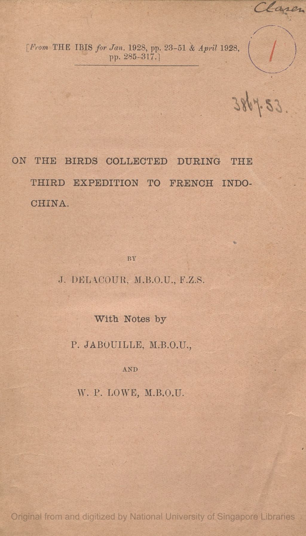 Miniature of On the Birds Collected during the Third Expedition to French Indo-China