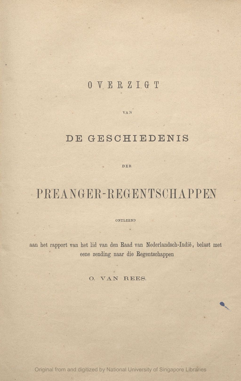 Miniature of Overzight van de geschiedenis der preanger-regentschappen ontleend aan het rapport van het lid van den Raad van Nederlandsch-Indië, belast met eene zending naar die regentschappen