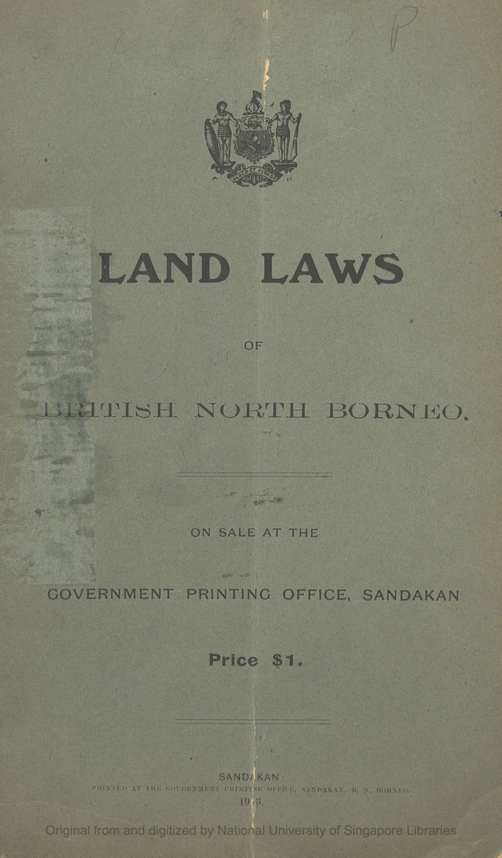 Miniature of Land laws of British North Borneo