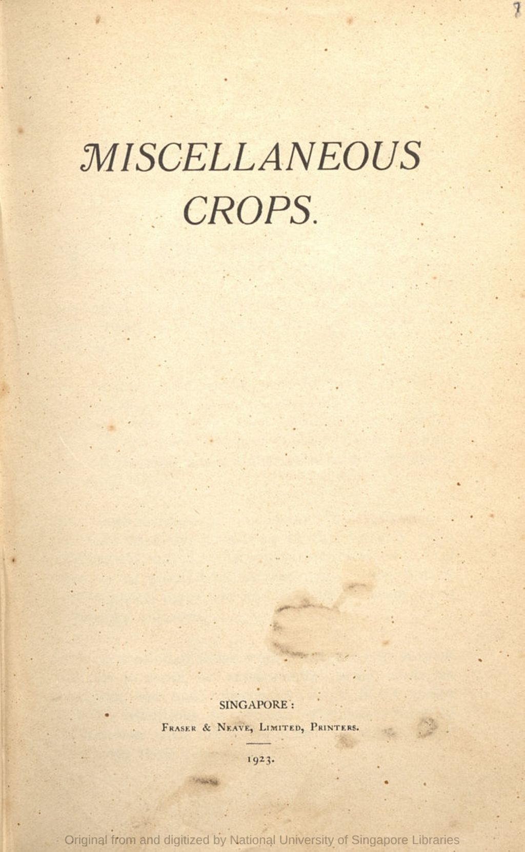 Miniature of Miscellaneous crops