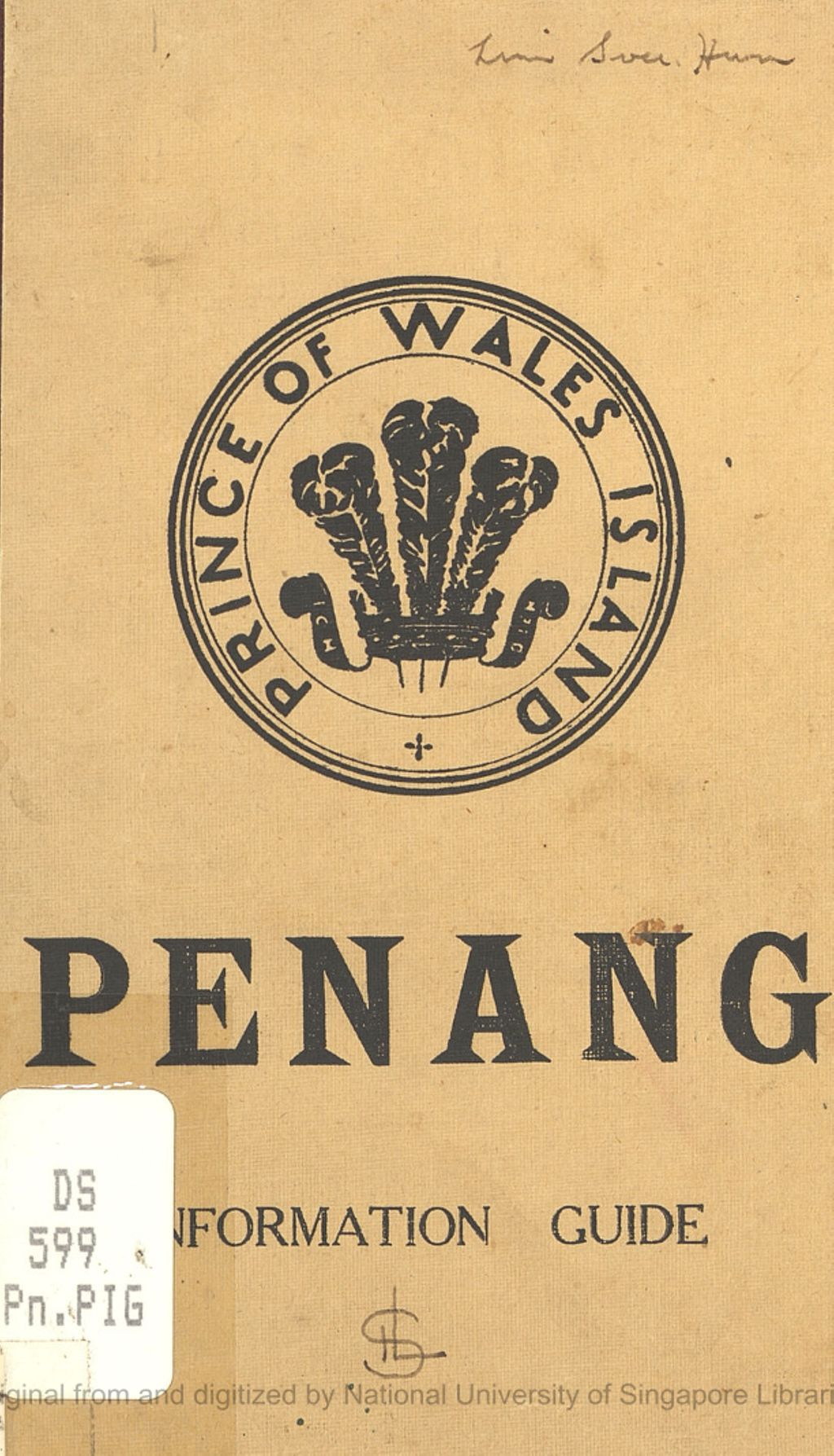 Miniature of Penang information guide. 1935