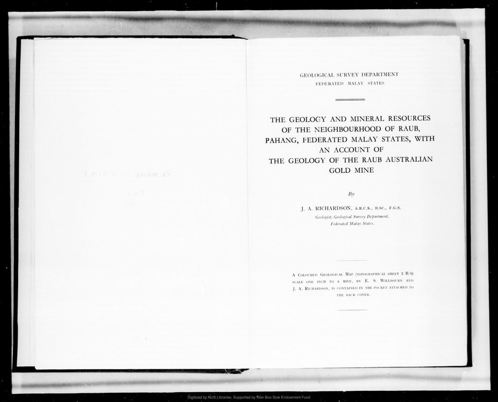 Miniature of Geology and mineral resources of the neighbourhood of Raub, Pahang, Federated Malay States, with an account of the geology of the Raub Australian gold mine