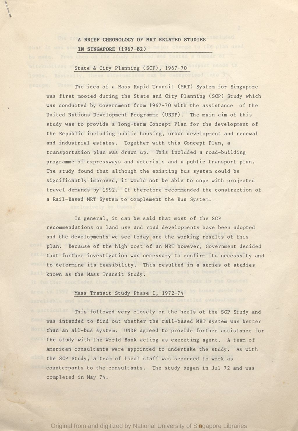 Miniature of A brief chronology of MRT related studies in Singapore (1967-82)