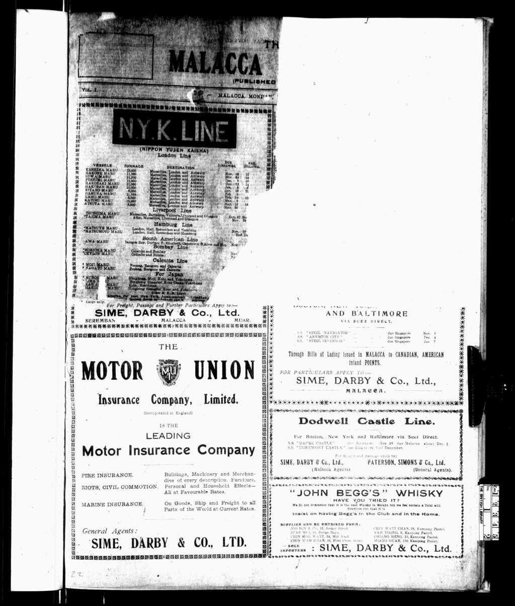 Miniature of Malacca Observer 03 November 1924