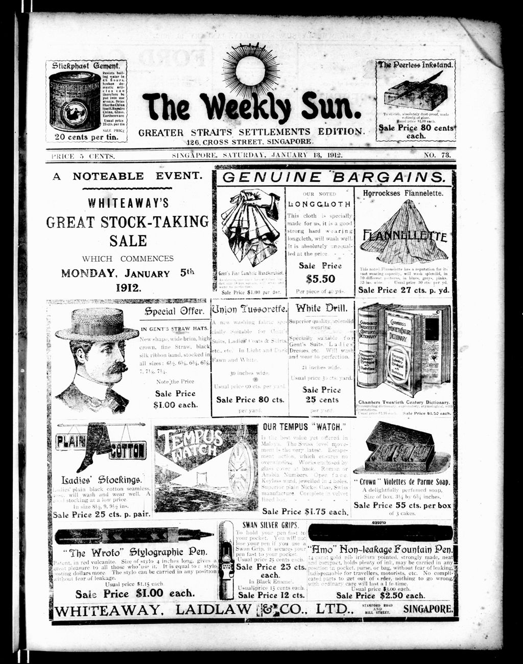 Miniature of Weekly Sun 13 January 1912