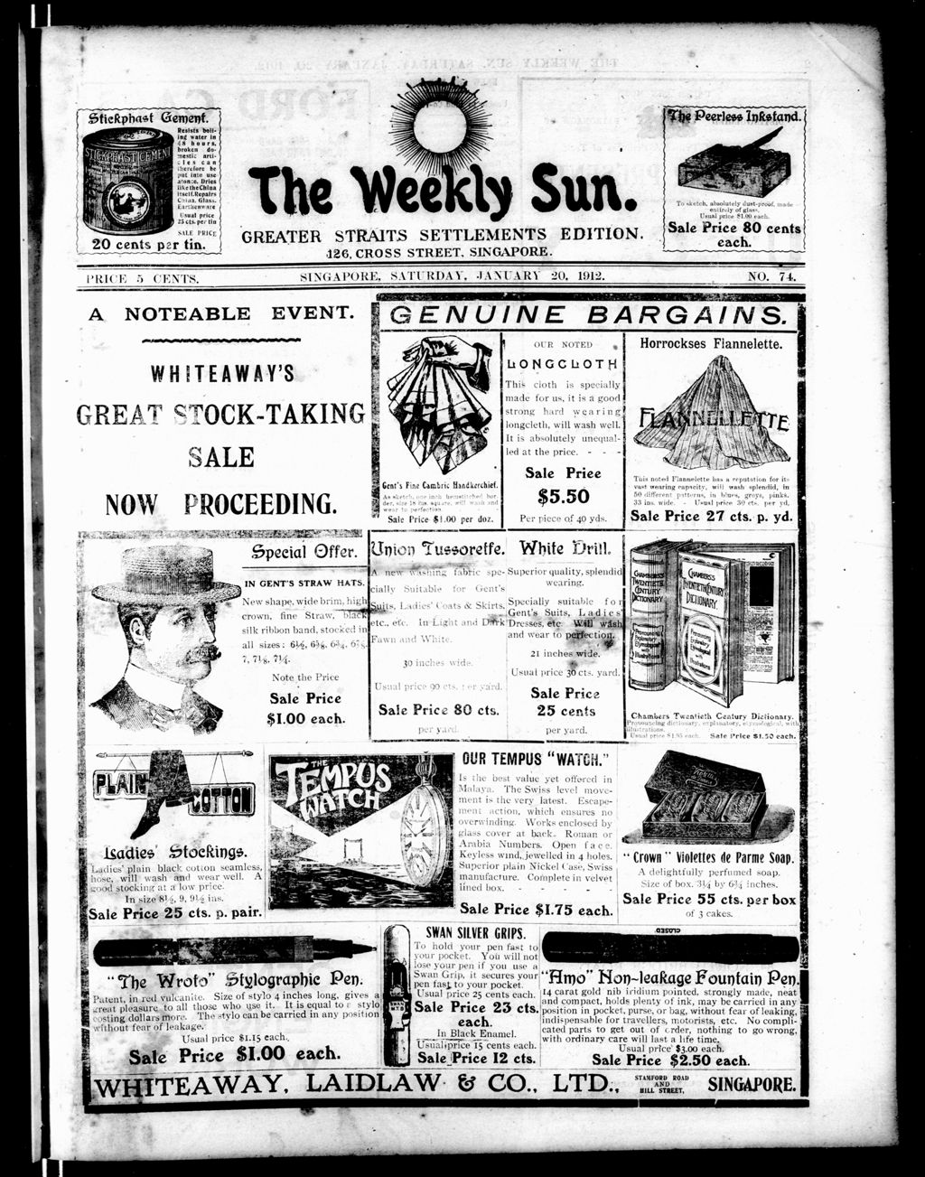 Miniature of Weekly Sun 20 January 1912