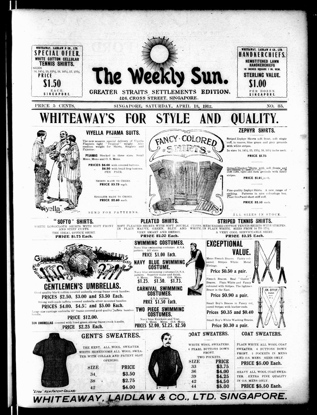 Miniature of Weekly Sun 13 April 1912