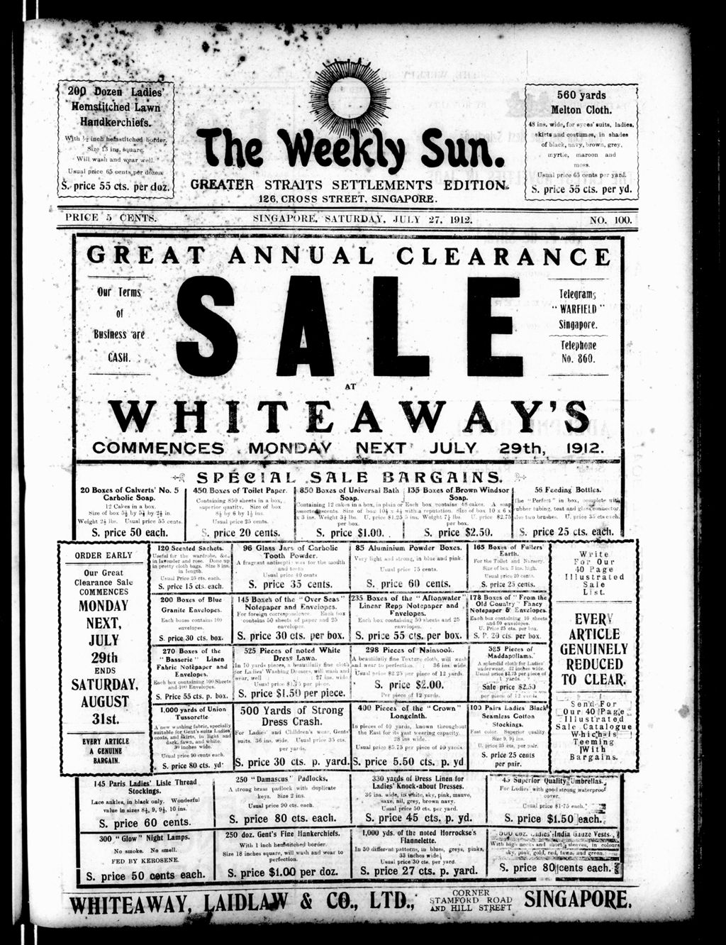 Miniature of Weekly Sun 27 July 1912