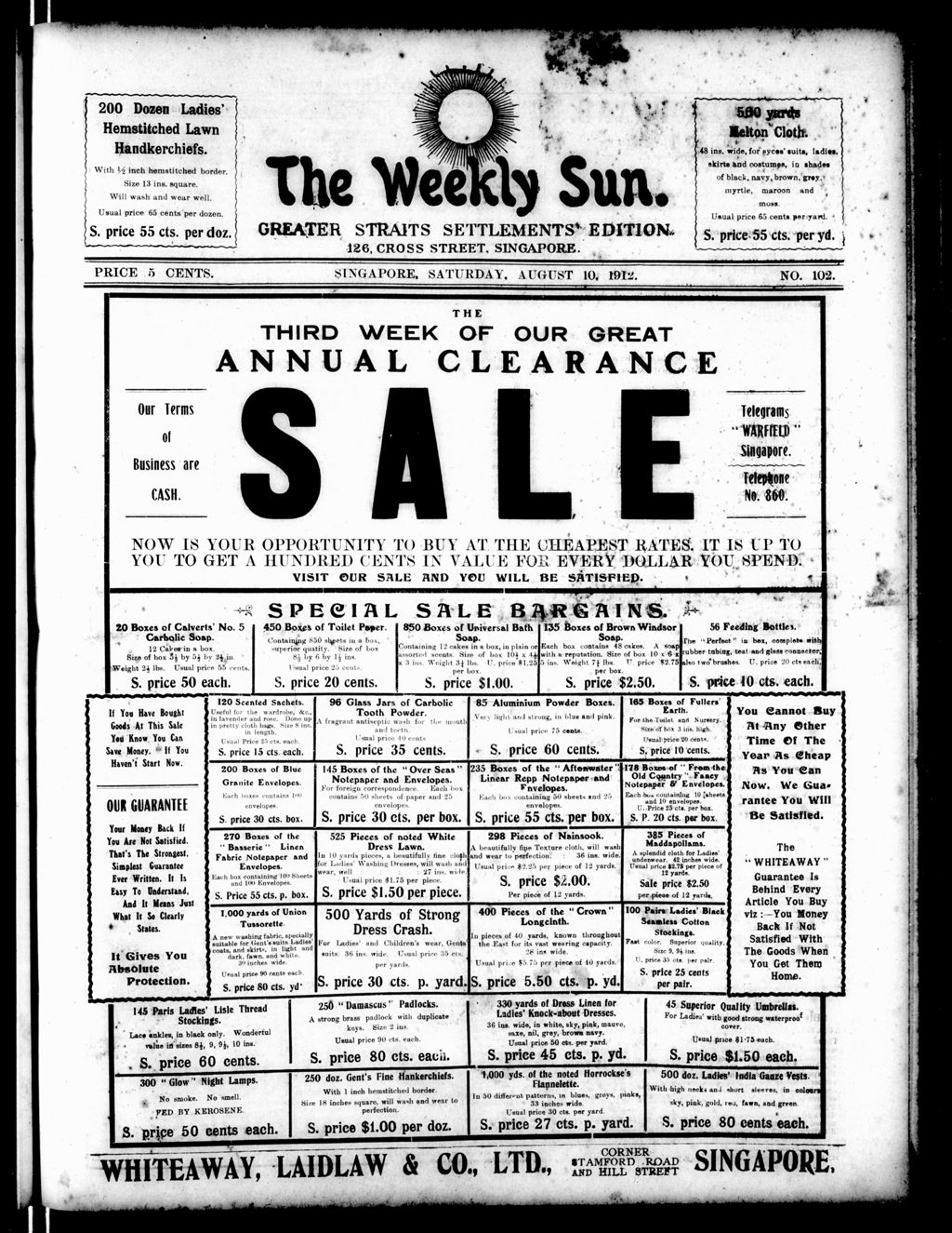 Miniature of Weekly Sun 10 August 1912