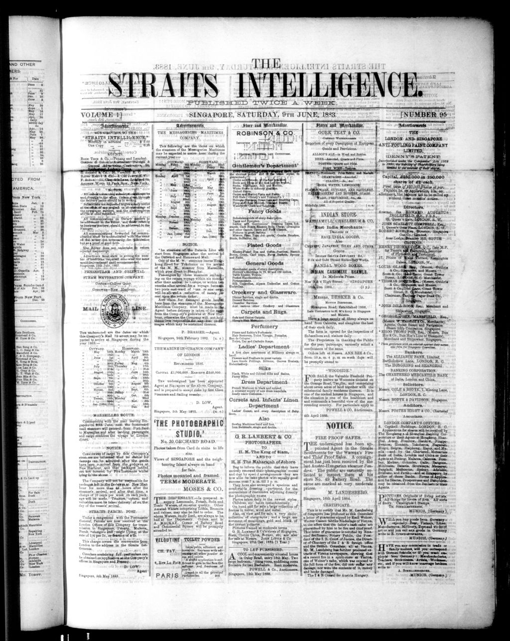 Miniature of Straits Intelligence 09 June 1883