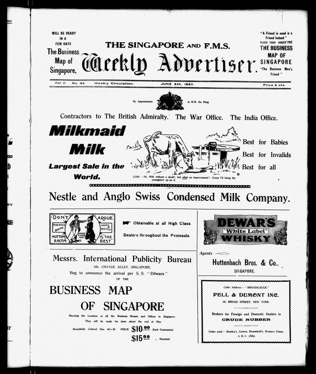 Miniature of Singapore & F.M.S. Weekly Advertiser 05 June 1920