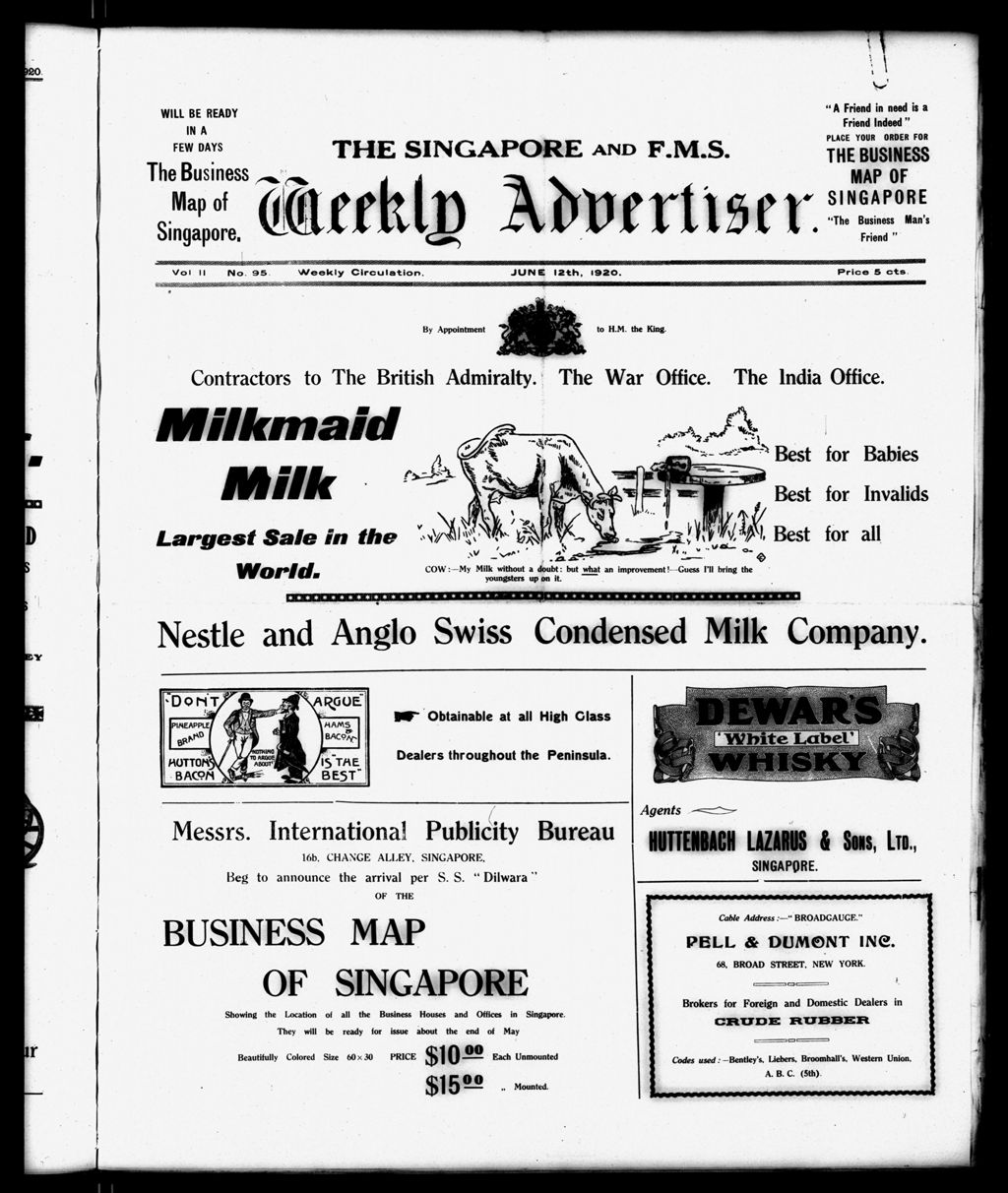 Miniature of Singapore & F.M.S. Weekly Advertiser 12 June 1920