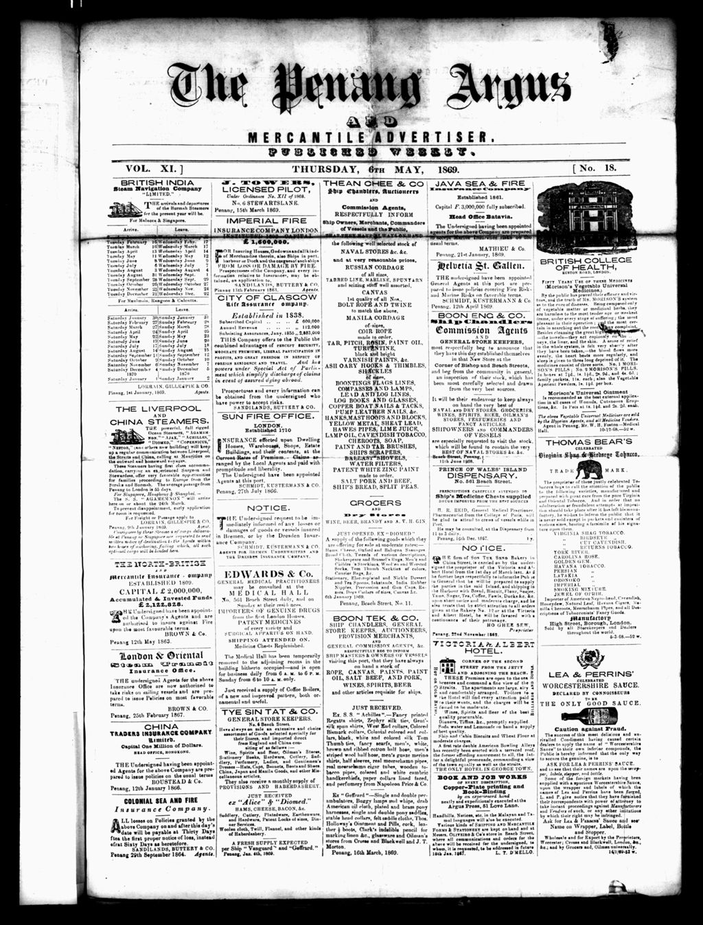 Miniature of Penang Guardian and Mercantile Advertiser 06 May 1869