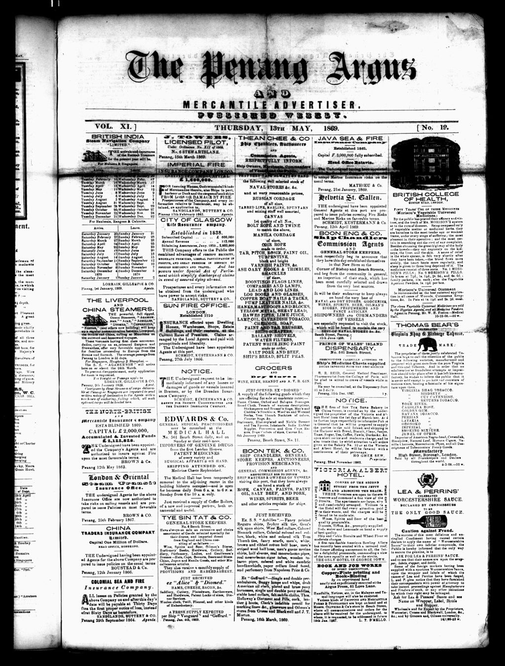 Miniature of Penang Guardian and Mercantile Advertiser 13 May 1869