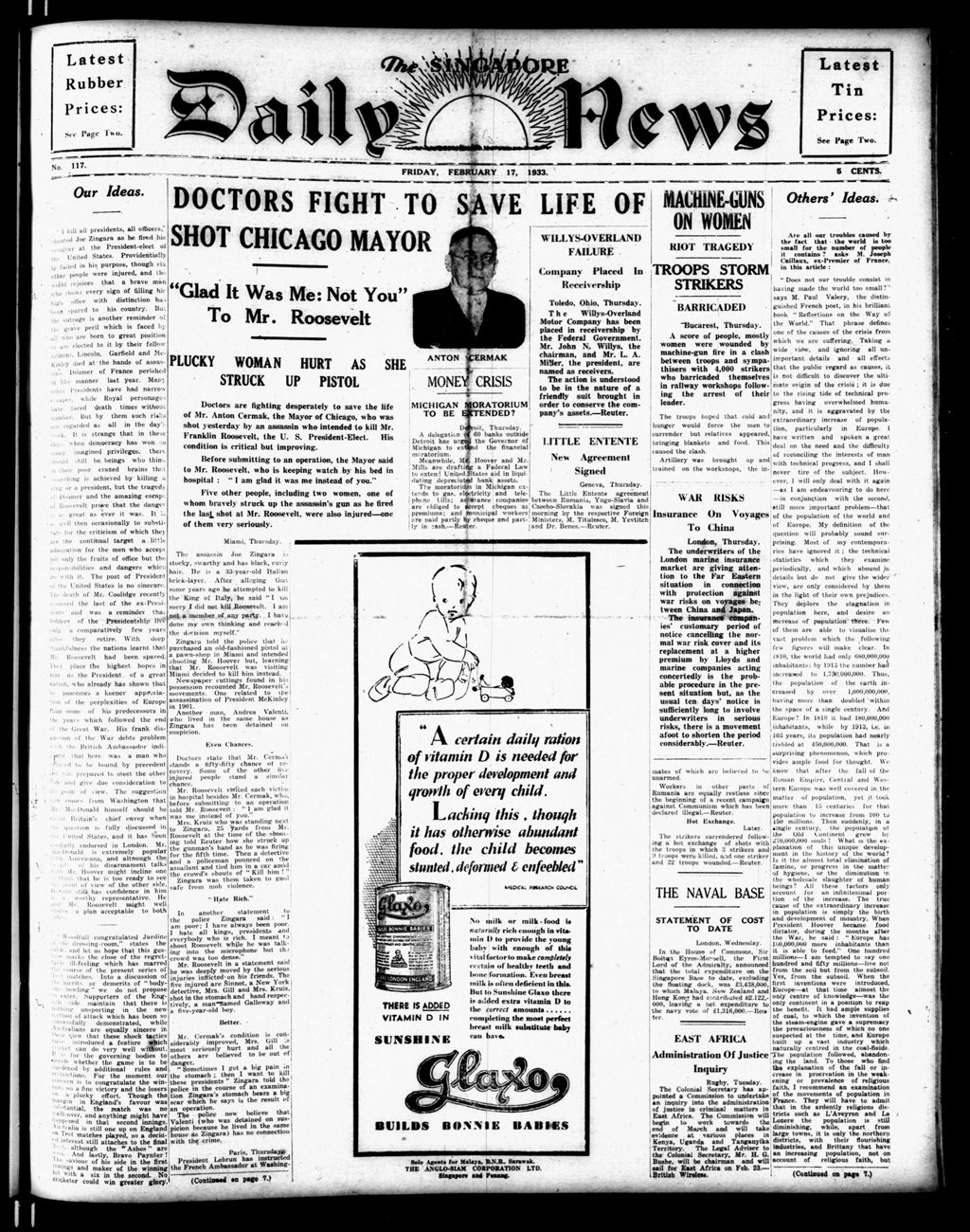 Miniature of Singapore Daily News 17 February 1933