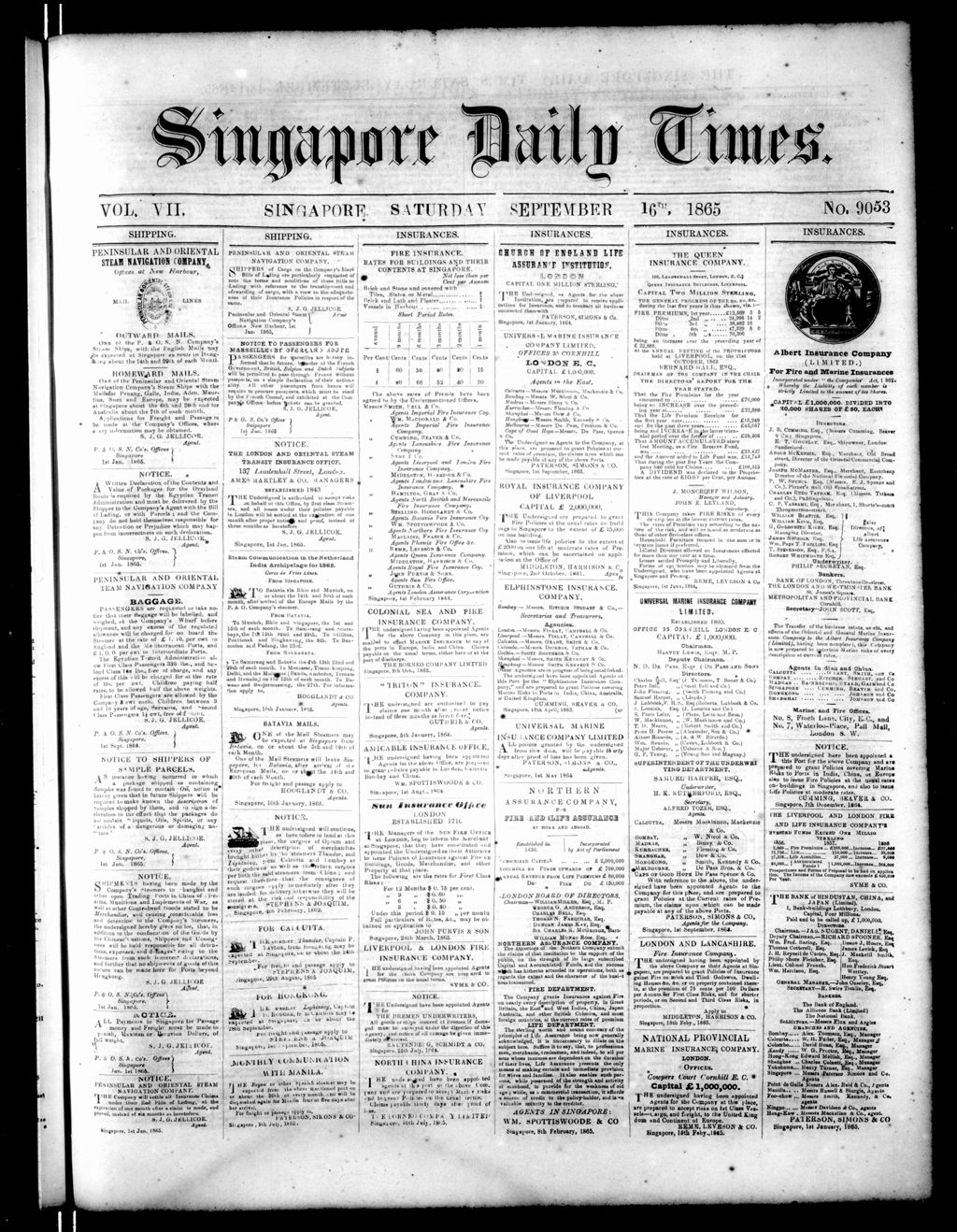 Miniature of Singapore Daily Times 16 September 1865