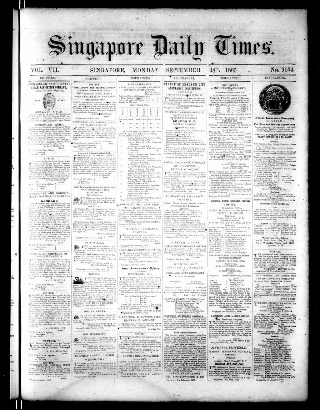 Miniature of Singapore Daily Times 18 September 1865