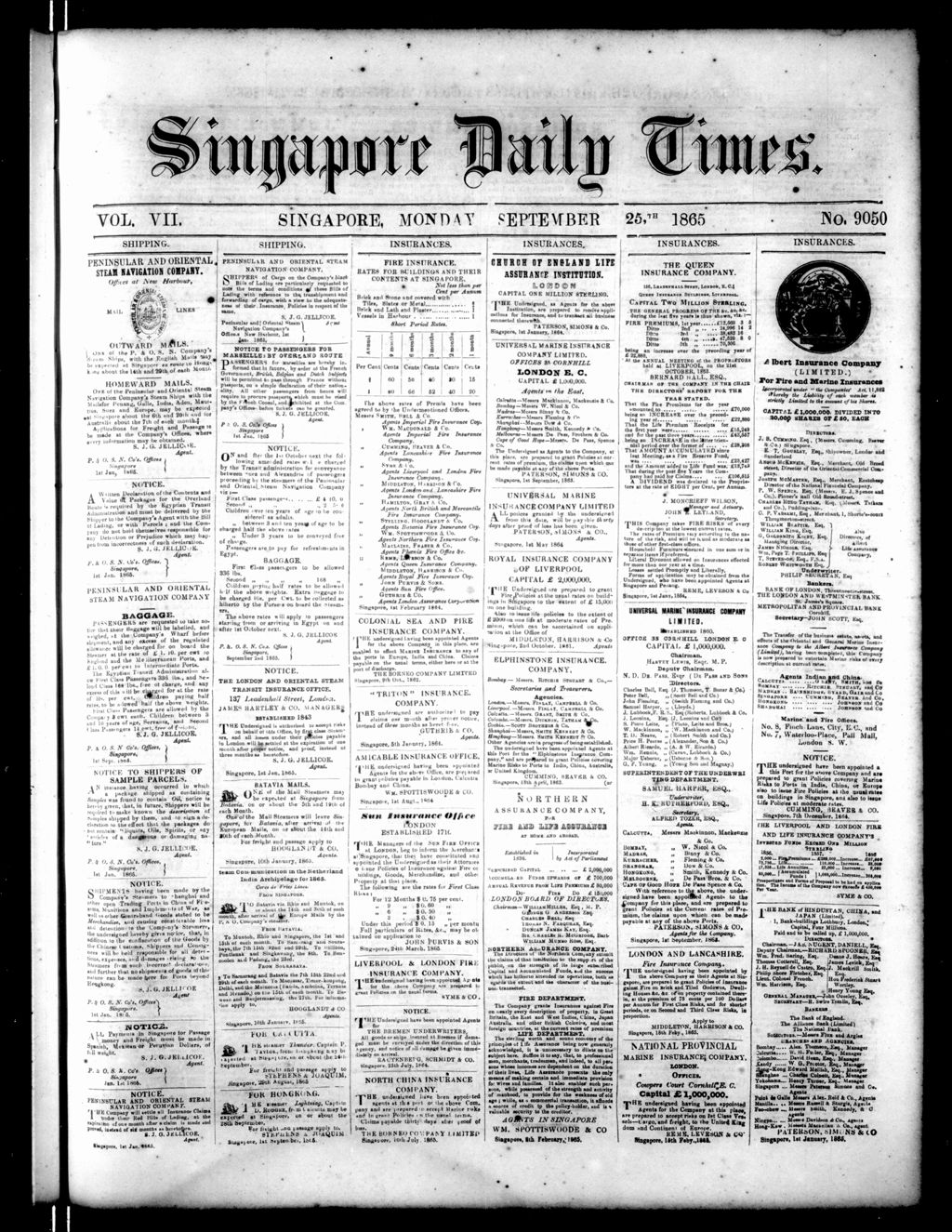 Miniature of Singapore Daily Times 25 September 1865