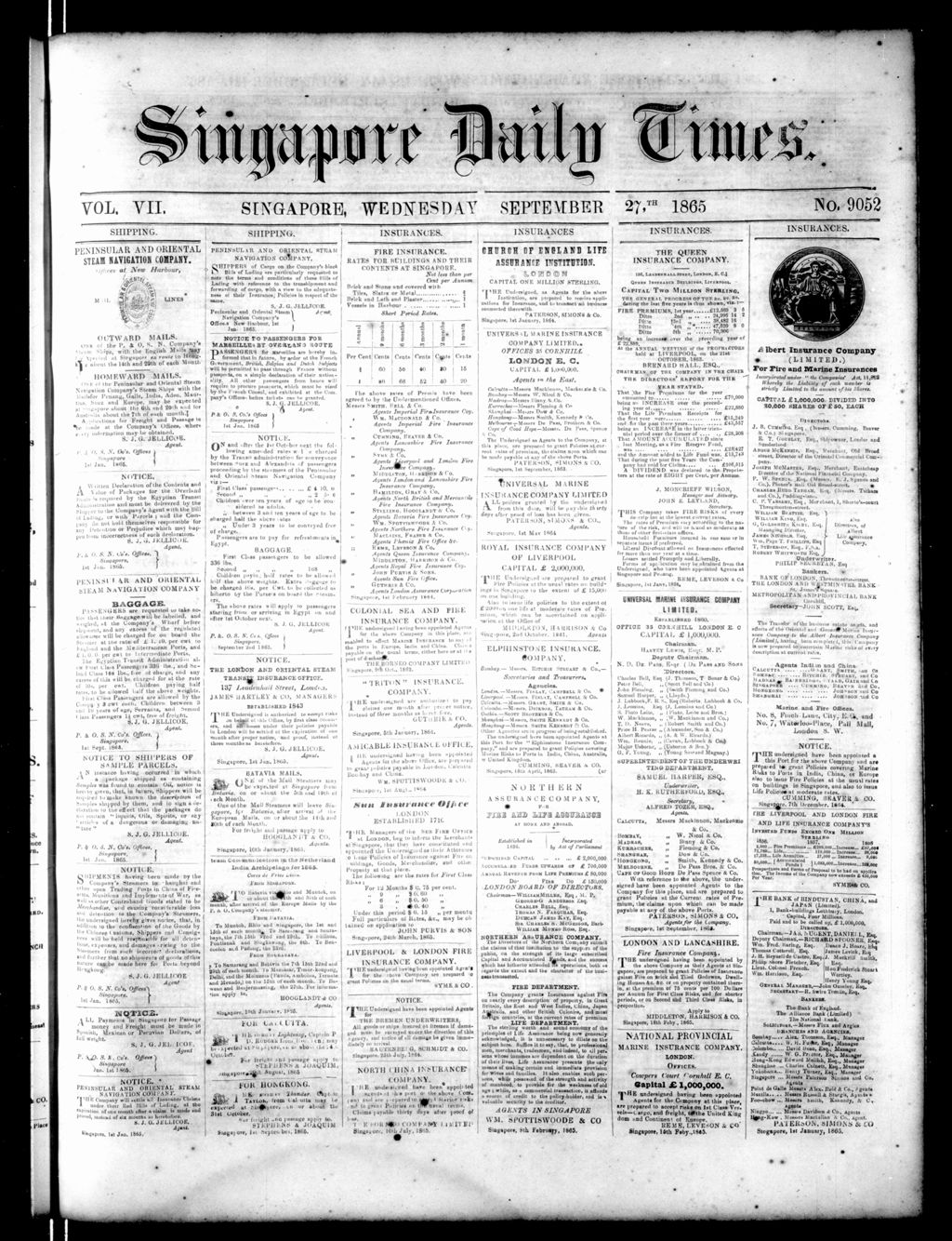 Miniature of Singapore Daily Times 27 September 1865