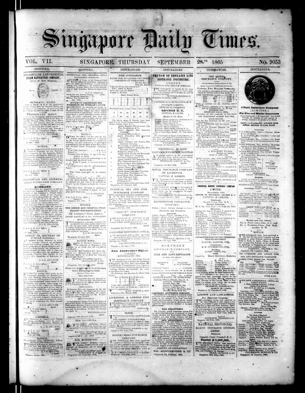 Miniature of Singapore Daily Times 28 September 1865