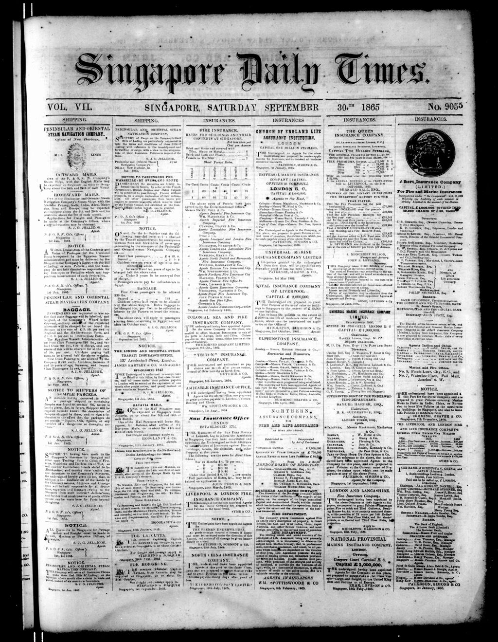 Miniature of Singapore Daily Times 30 September 1865