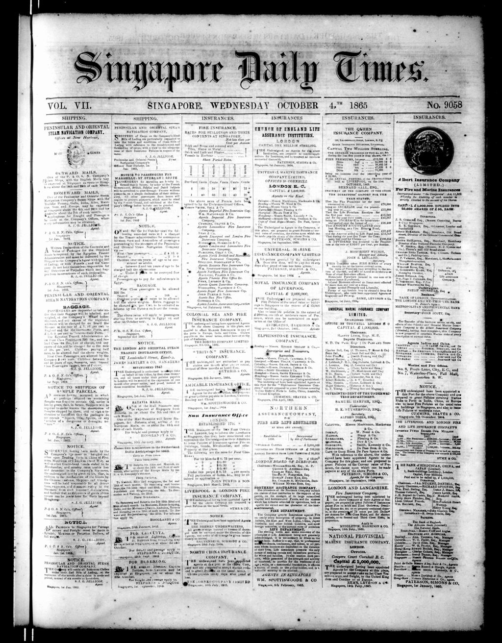 Miniature of Singapore Daily Times 04 October 1865