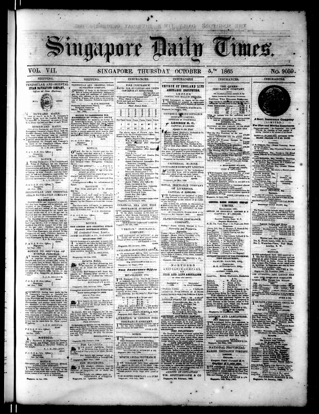 Miniature of Singapore Daily Times 05 October 1865