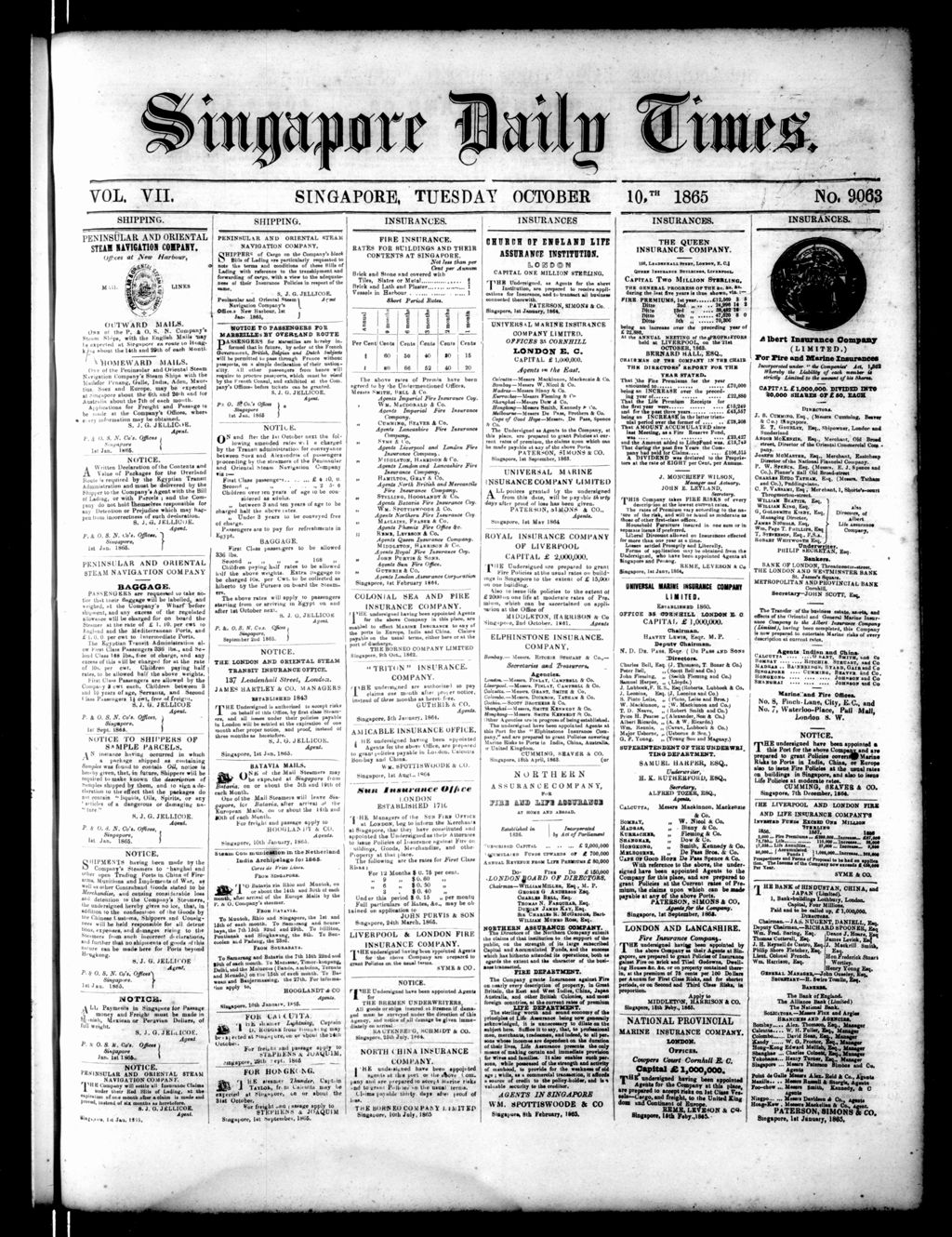 Miniature of Singapore Daily Times 10 October 1865