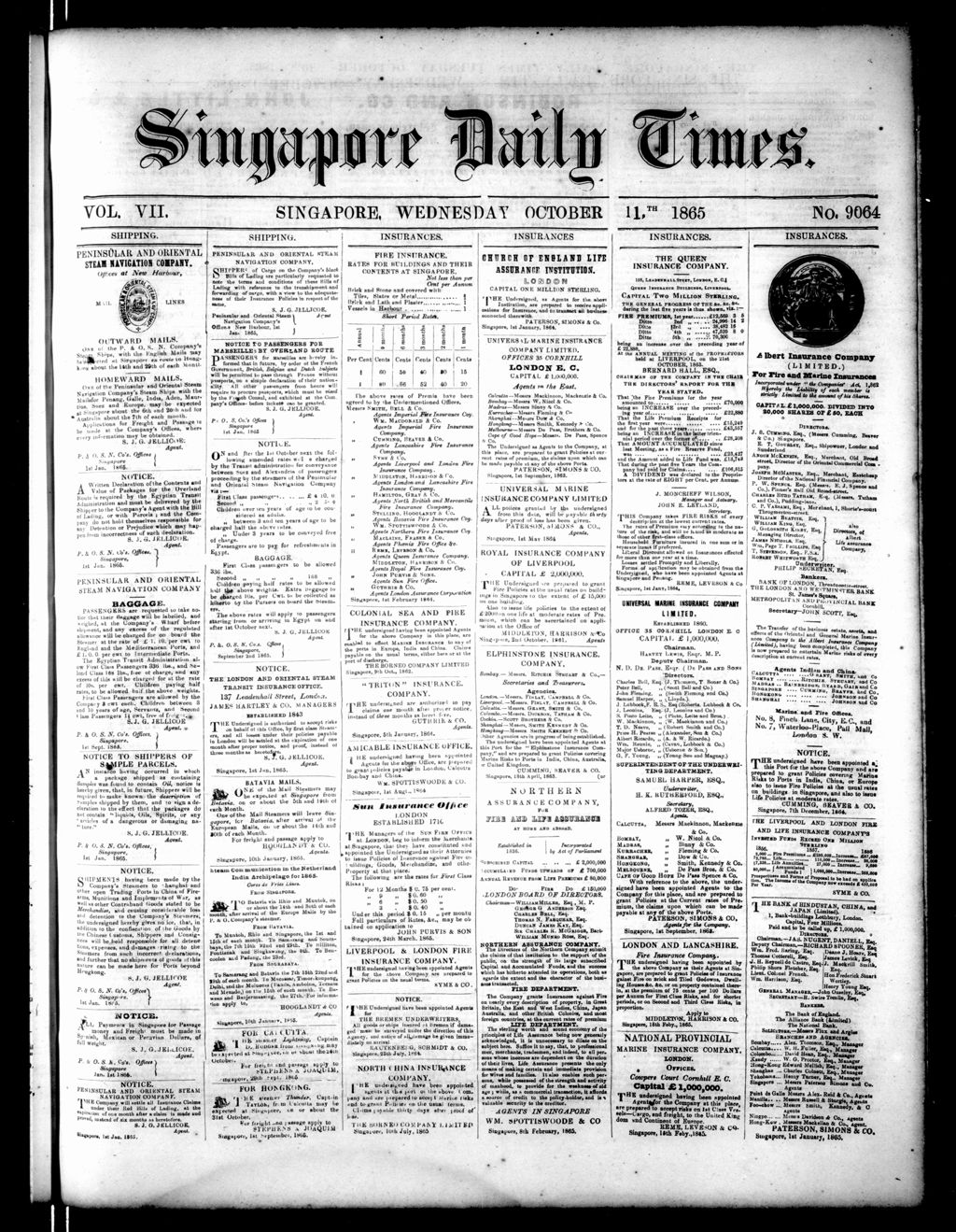 Miniature of Singapore Daily Times 11 October 1865