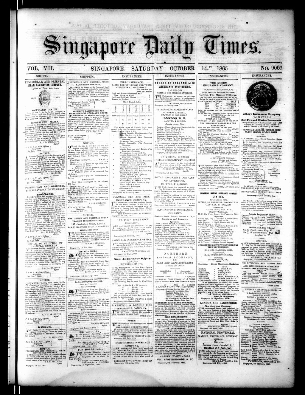 Miniature of Singapore Daily Times 14 October 1865