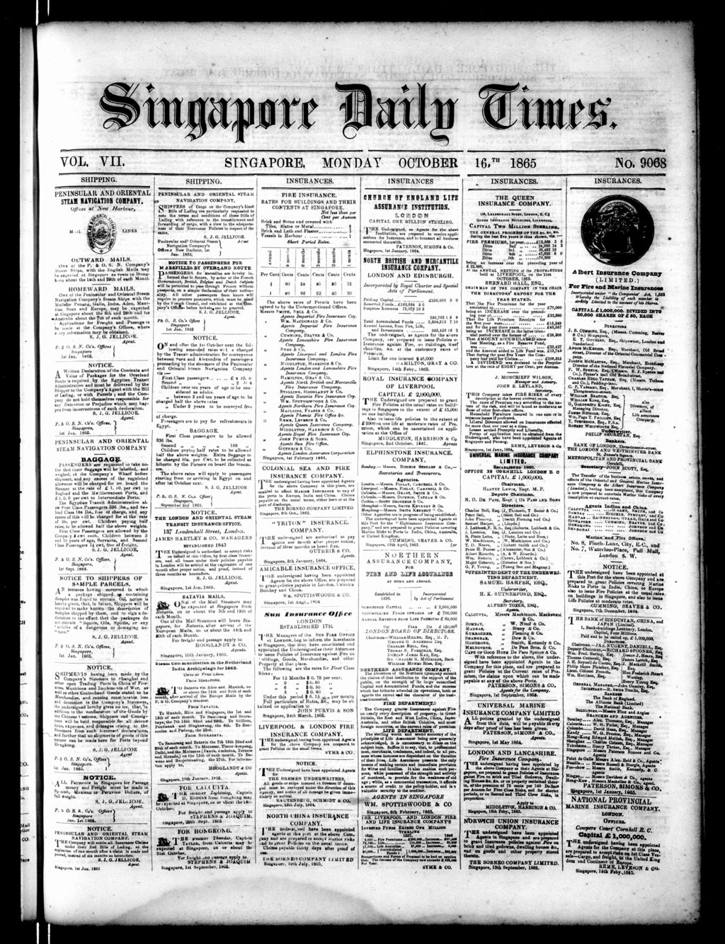 Miniature of Singapore Daily Times 16 October 1865