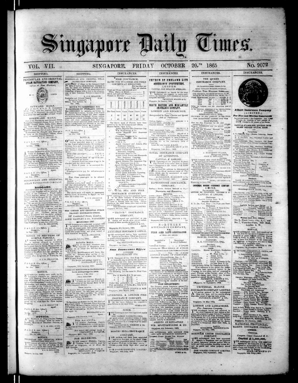 Miniature of Singapore Daily Times 20 October 1865