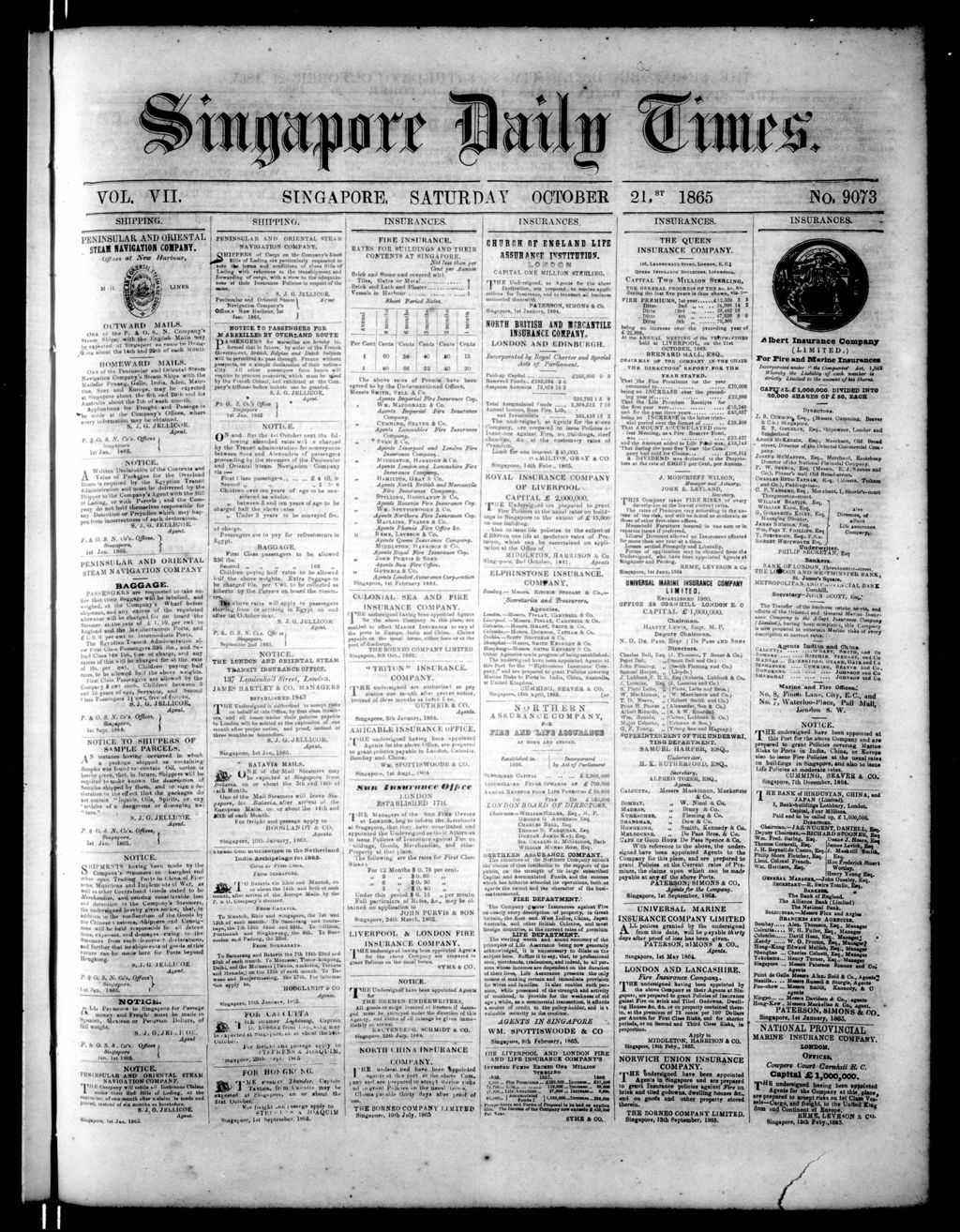 Miniature of Singapore Daily Times 21 October 1865