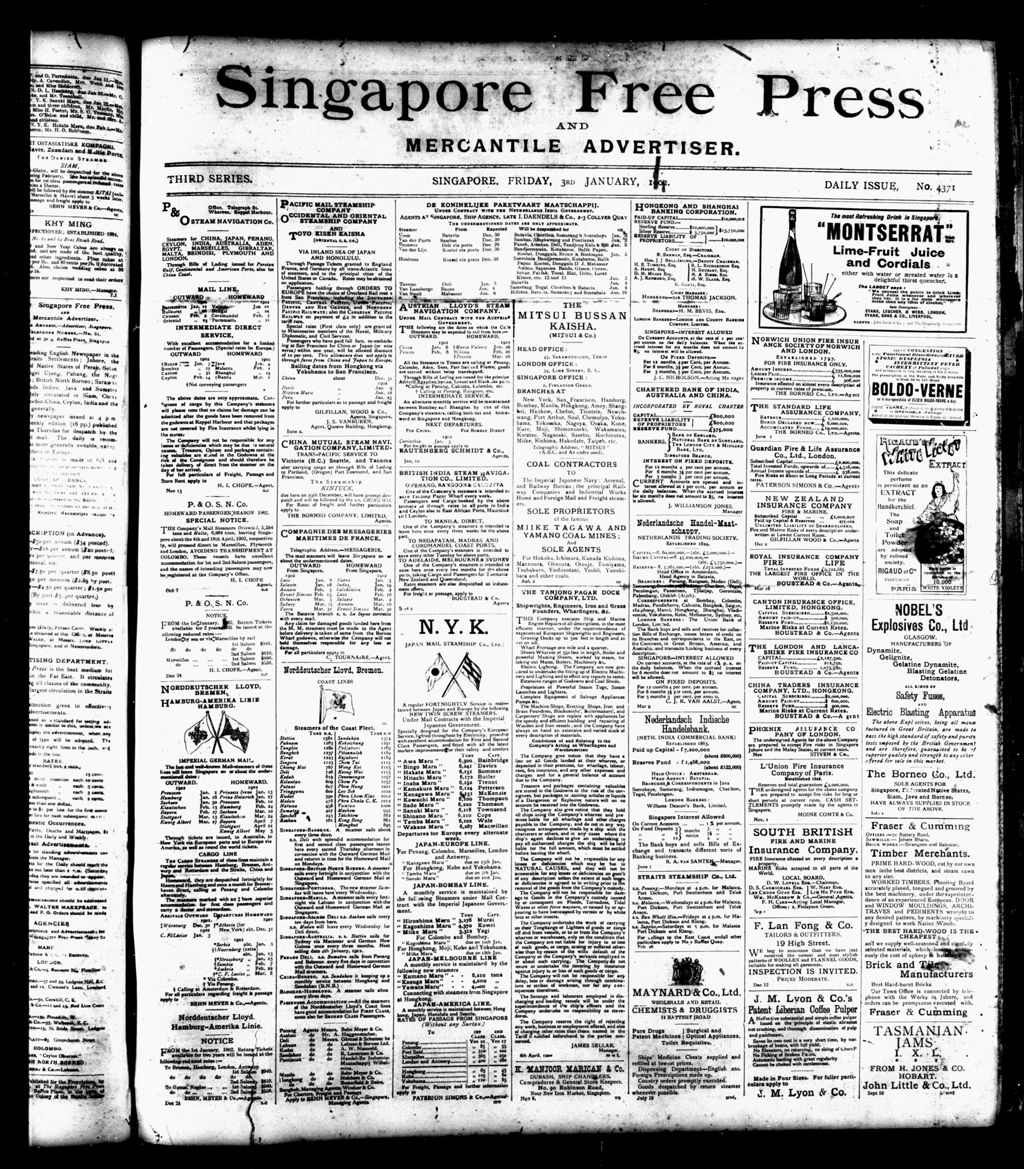 Miniature of Singapore Free Press and Mercantile Advertiser 03 January 1902