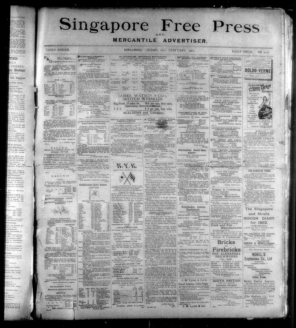 Miniature of Singapore Free Press and Mercantile Advertiser 28 February 1902