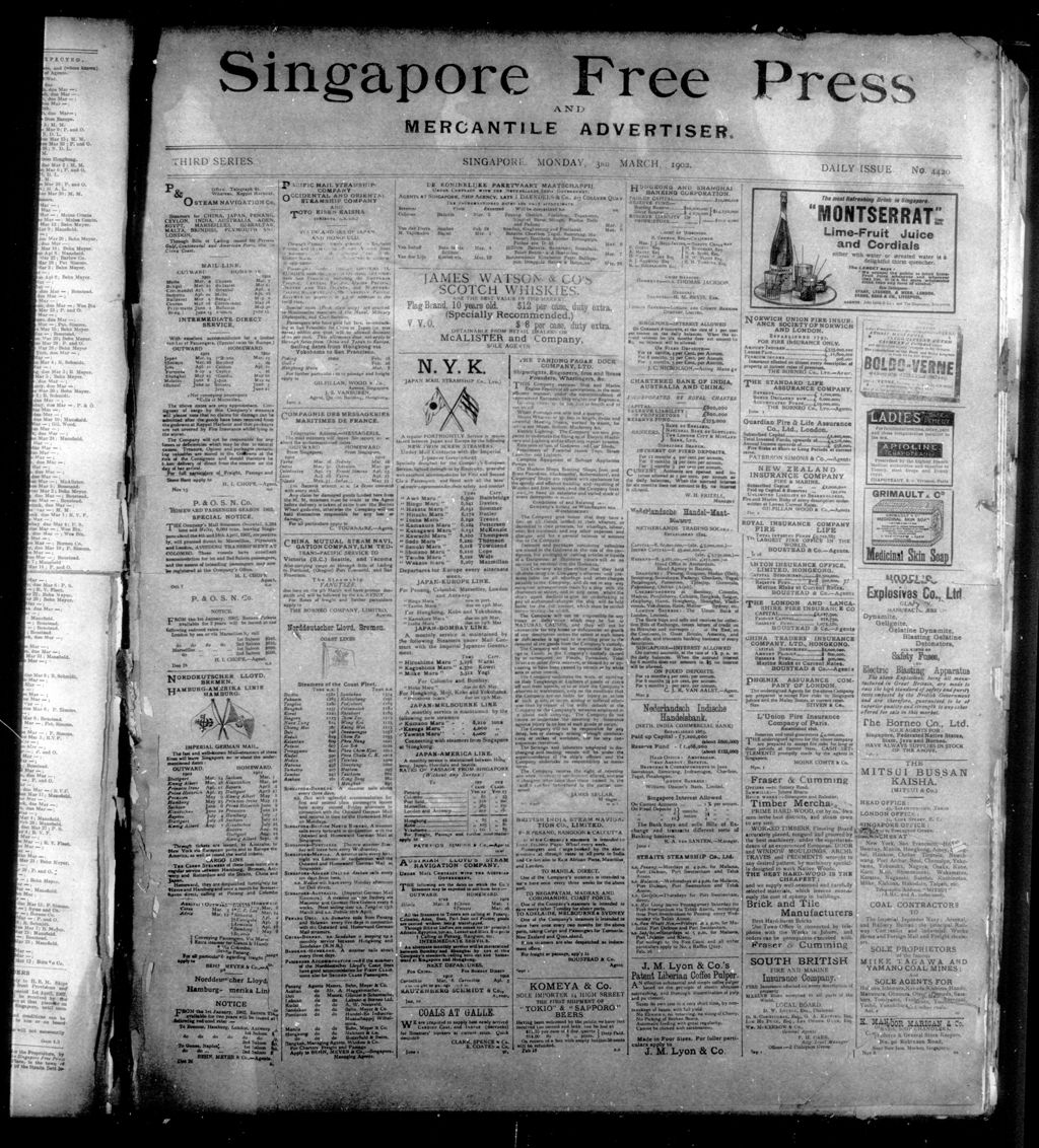 Miniature of Singapore Free Press and Mercantile Advertiser 03 March 1902