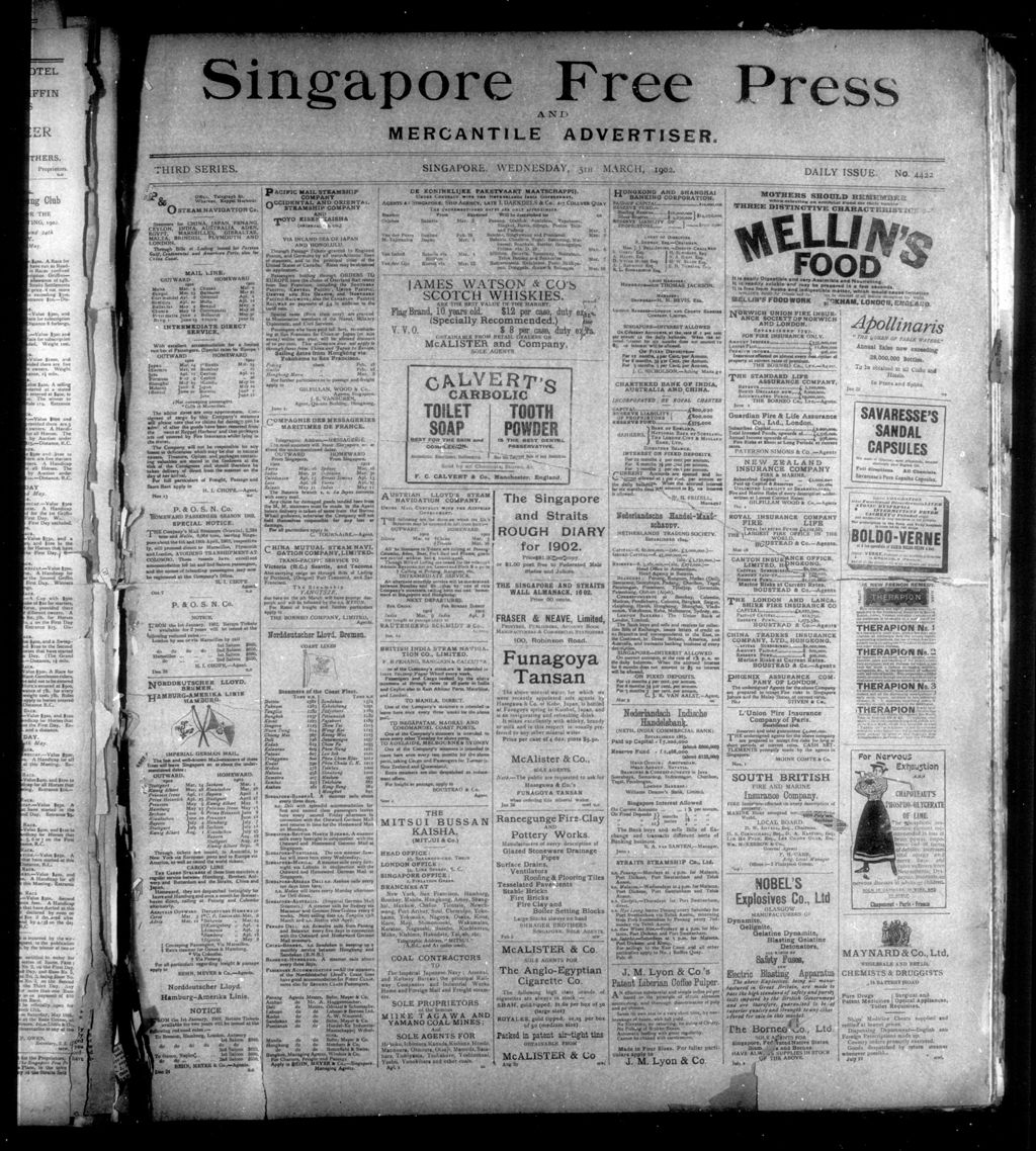 Miniature of Singapore Free Press and Mercantile Advertiser 05 March 1902