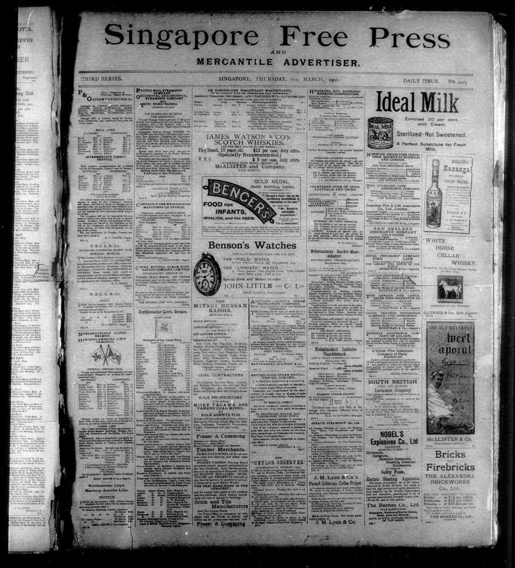 Miniature of Singapore Free Press and Mercantile Advertiser 06 March 1902