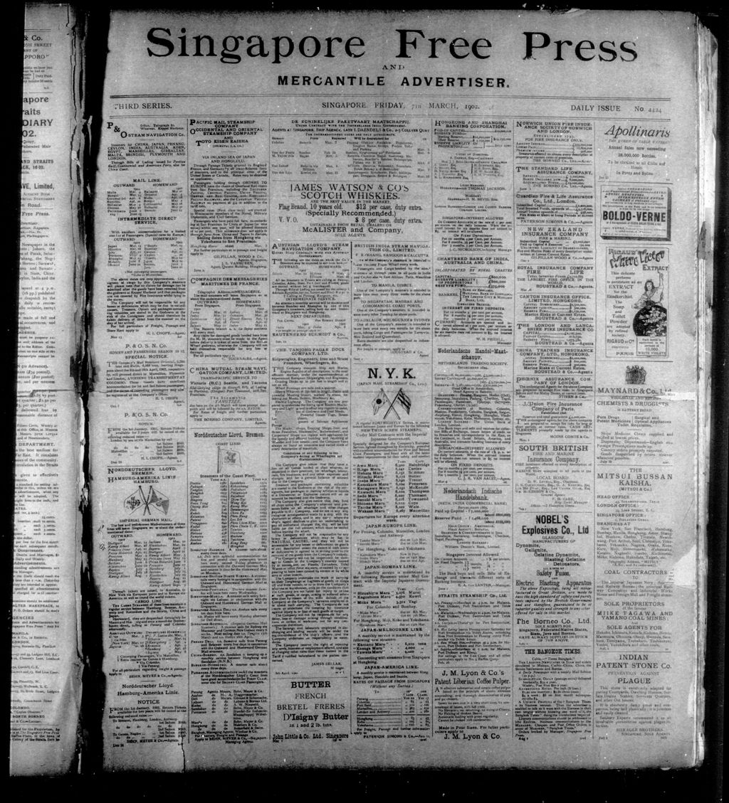 Miniature of Singapore Free Press and Mercantile Advertiser 07 March 1902