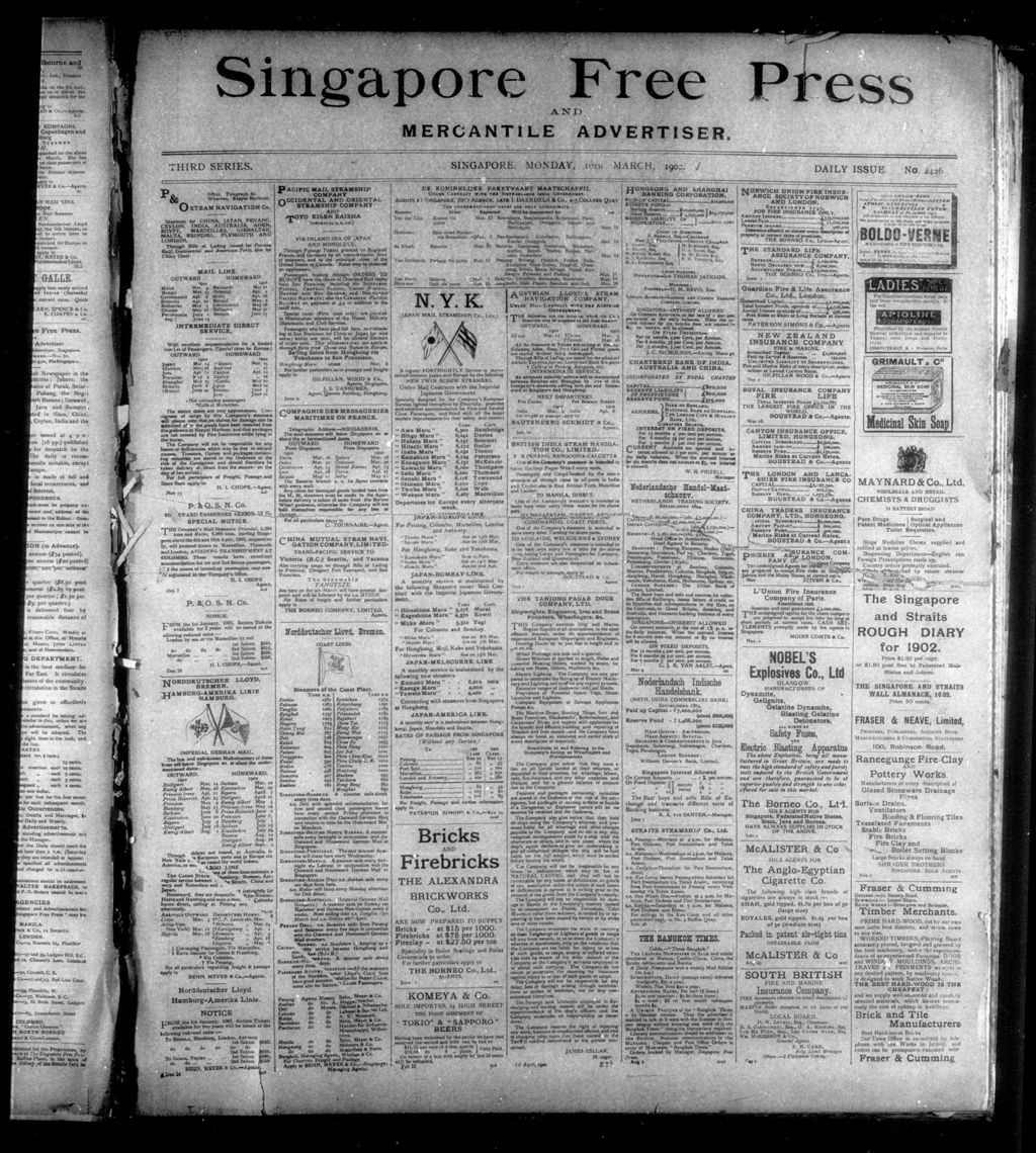 Miniature of Singapore Free Press and Mercantile Advertiser 10 March 1902