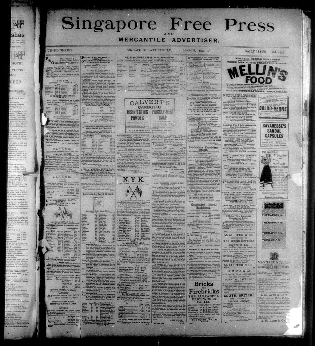 Miniature of Singapore Free Press and Mercantile Advertiser 19 March 1902