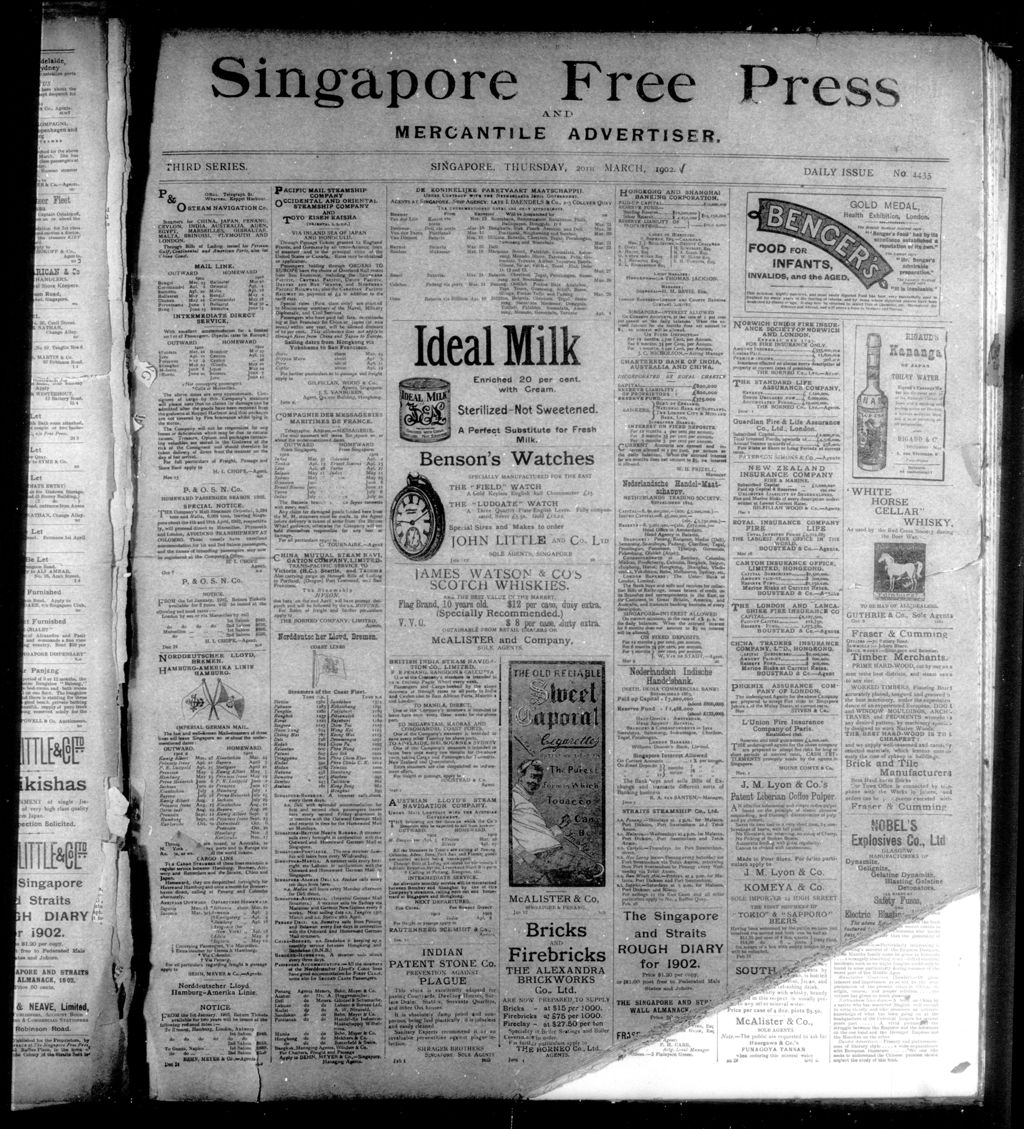 Miniature of Singapore Free Press and Mercantile Advertiser 20 March 1902