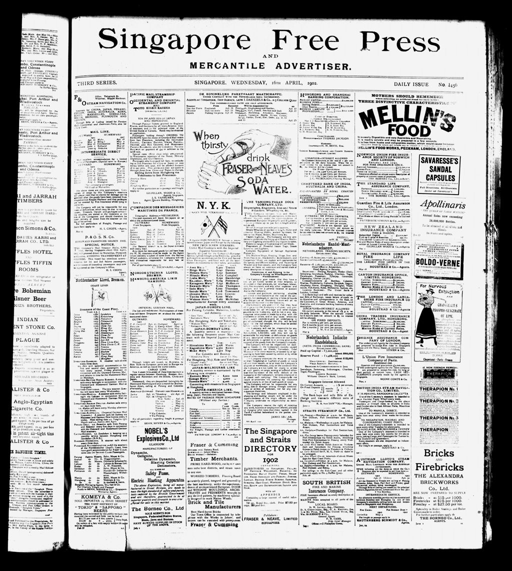 Miniature of Singapore Free Press and Mercantile Advertiser 16 April 1902