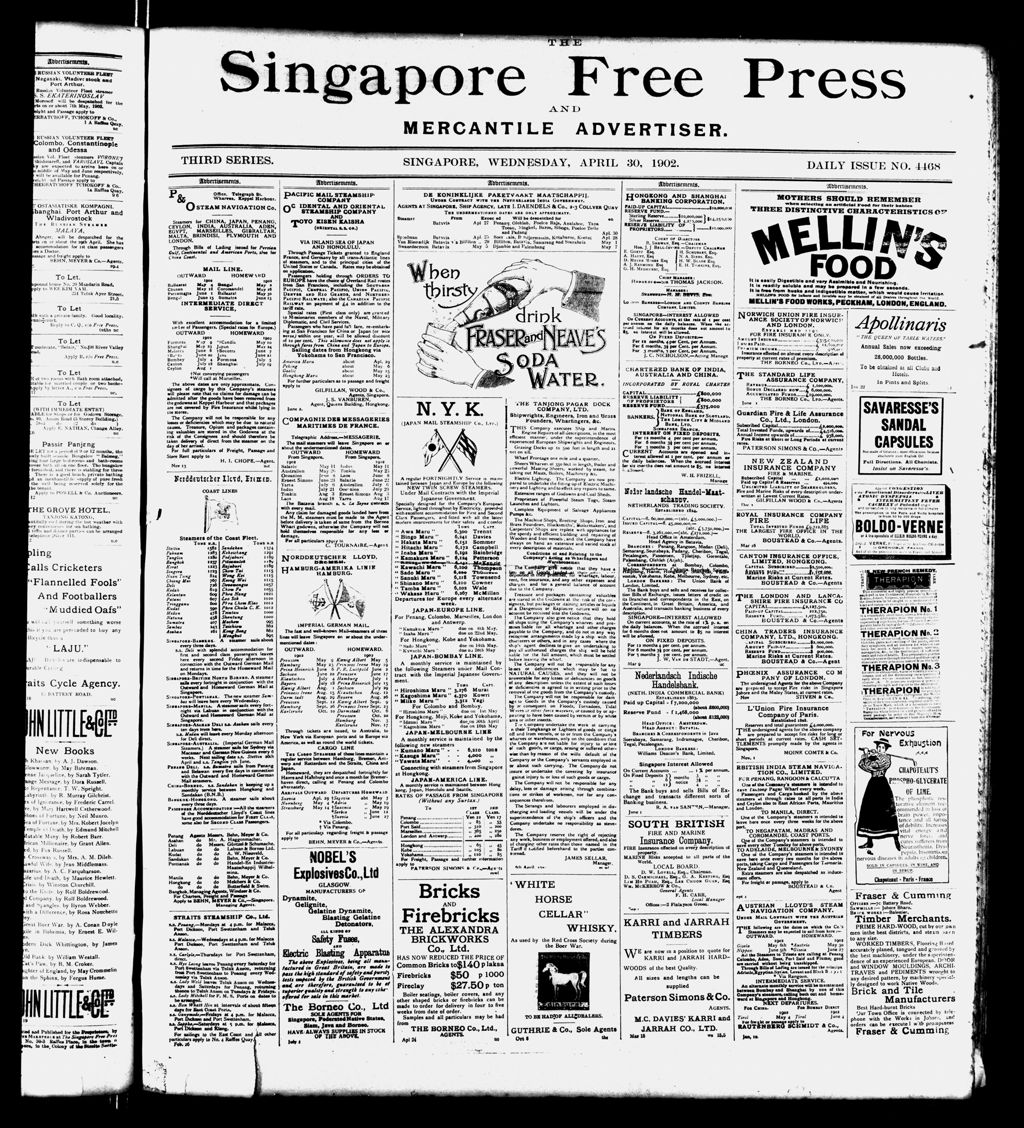 Miniature of Singapore Free Press and Mercantile Advertiser 30 April 1902