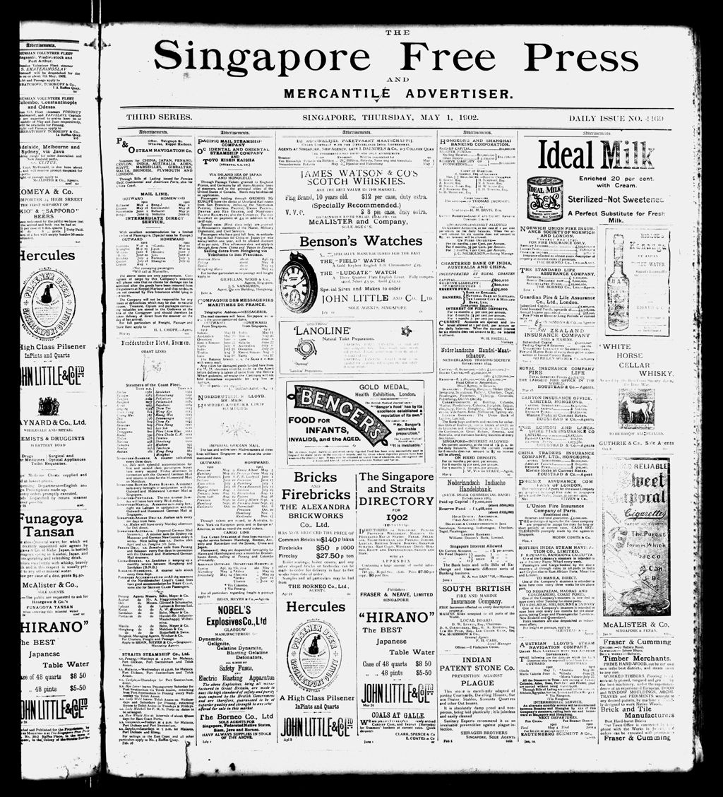 Miniature of Singapore Free Press and Mercantile Advertiser 01 May 1902