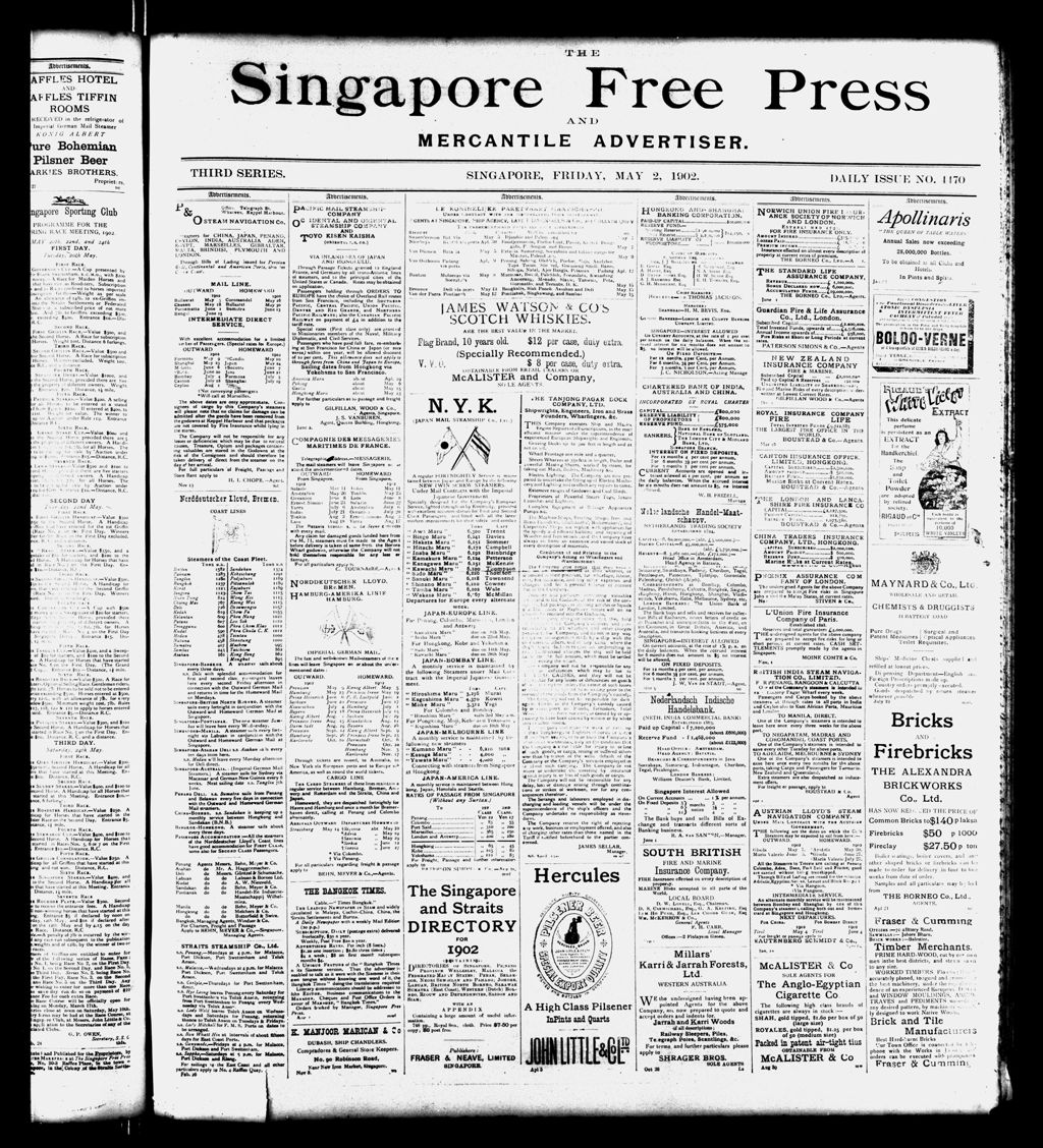 Miniature of Singapore Free Press and Mercantile Advertiser 02 May 1902